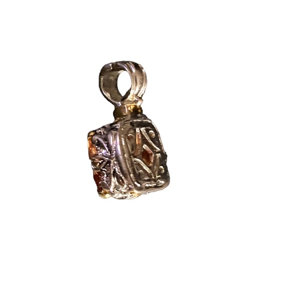 Amber Cubic Zirconia Pendant - Picture 3 of 5